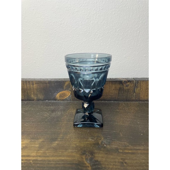 Indiana Glass Co Park Lane Blue with Square Bottom - Picture 1 of 7